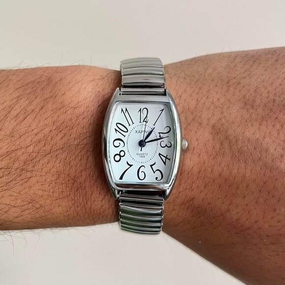 2000s vintage style dainty square stainless steel quartz luxury watch - Picture 1 of 8